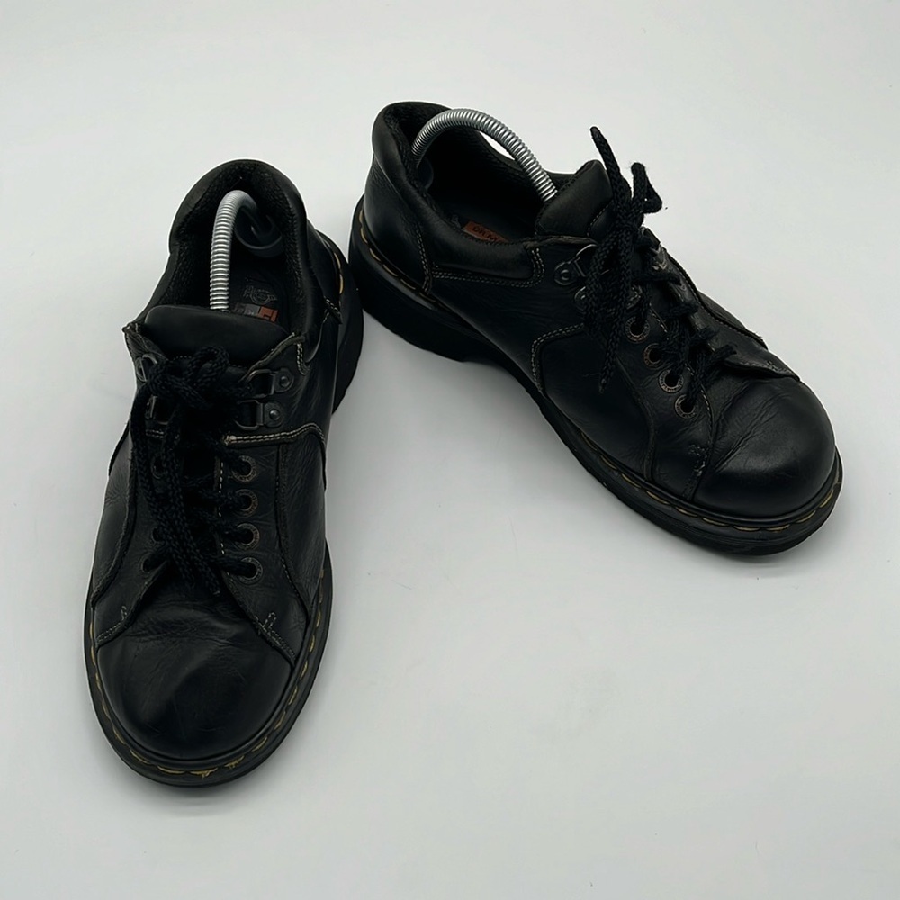 Vintage Dr. Martens Black Leather Lace Up Oxford AW004 Shoes Women Size 10